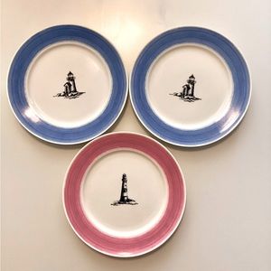 Set of 3 Ralph Lauren Maritime Stripe Salad plates